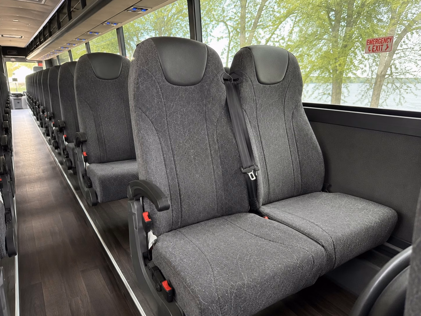 56 passenger charter bus inside
