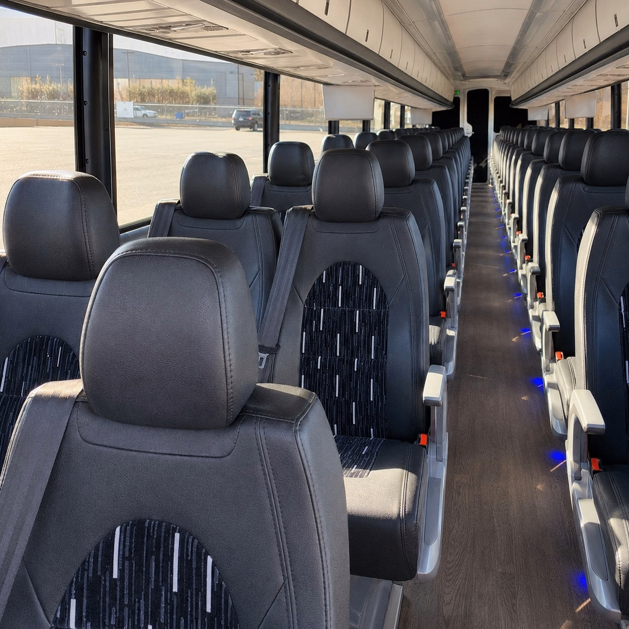 raleigh charter bus interior